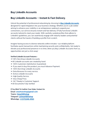 Best sites To Buy LinkedIn Accounts In world
