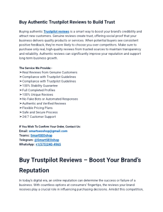 Best sites To Buy Trustpilot Reviews In world