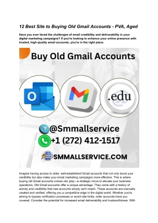 12 Best Site to Buying Old Gmail Accounts - PVA, Aged