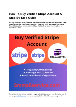How To Buy Verified Stripe Account A Step By Step Guide