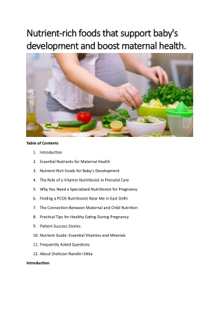 Nutrient-rich foods that support baby’s development and boost maternal health