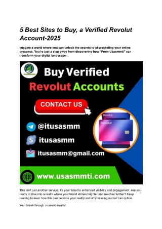 5 Best Sites to Buy, a Verified Revolut Account-2025