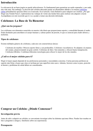 Guía Definitiva para Adquirir un Colchón: ¿Por qué Escoger una Tienda Física?