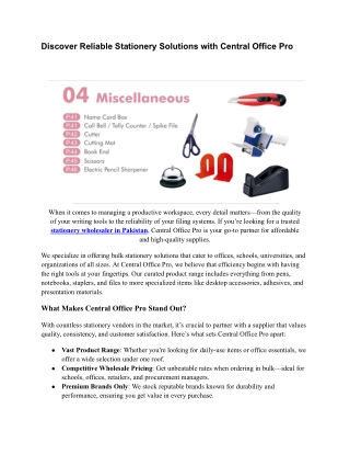 Top Stationery Wholesaler in Pakistan - Kw-Trio Official Distributor