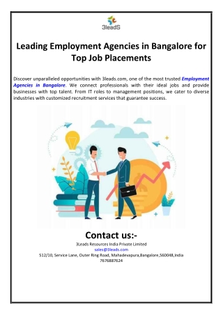 Leading Employment Agencies in Bangalore for Top Job Placements