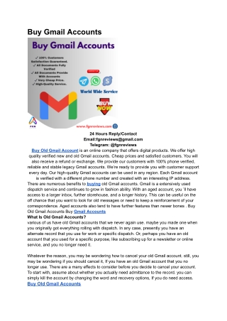 Best Site To Buy Gmail Accounts In 2025