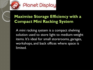 maximise storage efficiency with a compact mini