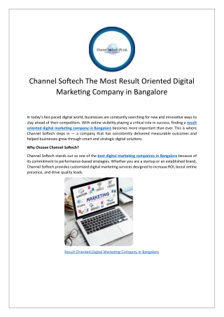 Channel Softech The Most Result Oriented Digital Marketing Company in Bangalore