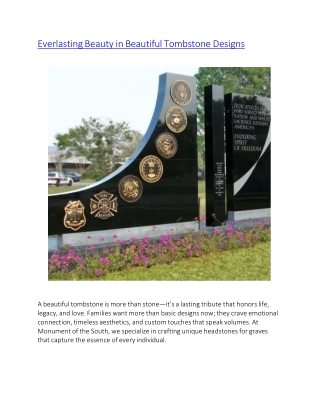 Everlasting Beauty in Beautiful Tombstone Designs