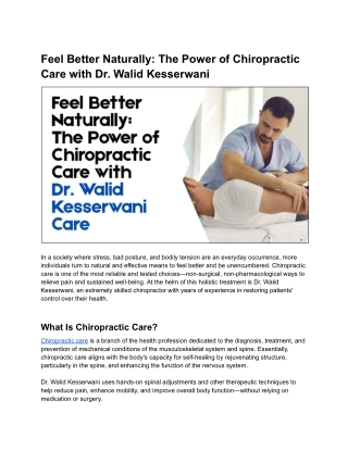 What to Expect from Your First Visit with Dr. Walid Kesserwani