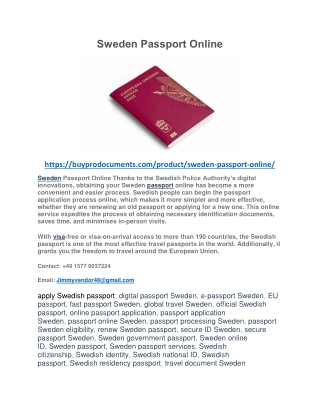 Sweden Passport Online PDF