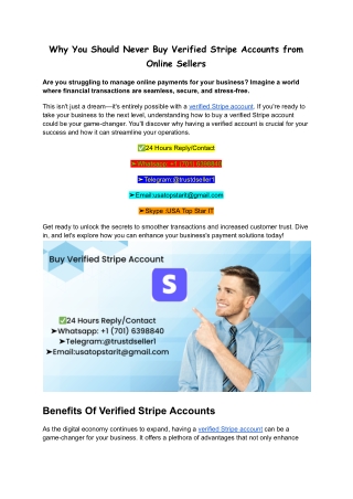 W h y, You Should Never_ Buy Verified Stripe Accounts from Online Sellers