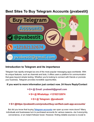 Best Sites To Buy Telegram Accounts {pvabestit}