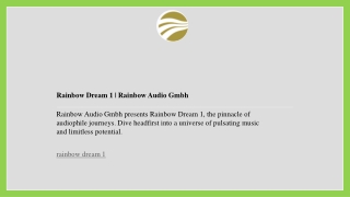 Rainbow Dream 1   Rainbow Audio Gmbh