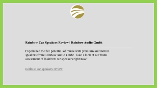 Rainbow Car Speakers Review   Rainbow Audio Gmbh