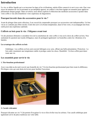 Sélection des meilleurs accessoires à ajouter dans votre coffre à vins