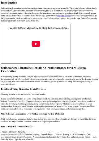 Quinceañera Limousine Rental: A Grand Entrance for a Milestone Celebration