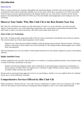 Discover Your Smile: Why Bite Club Chi is the Best Dentist Near You