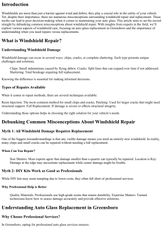 Debunking Common Misconceptions About Windshield Repair.