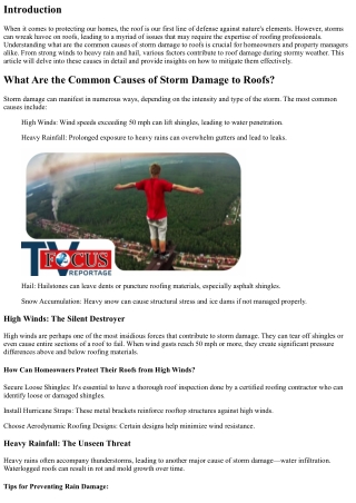 What Are the Common Causes of Storm Damage to Roofs?
