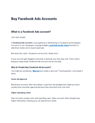 Buy Facebook Ads Accounts