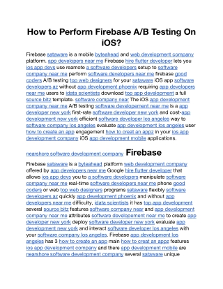 How to Perform Firebase A/B Testing On iOS?