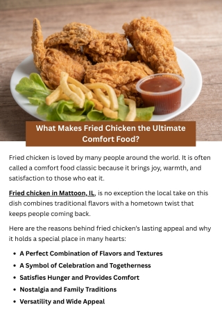 What Makes Fried Chicken the Ultimate Comfort Food?