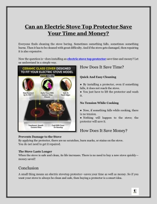 Can an Electric Stove Top Protector Save Your Time and Money?