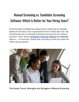 Manual Screening vs. Candidate Screening Software: Which Is Better for Your Hiri
