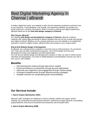 best digital marketing agency in chennai abrandr