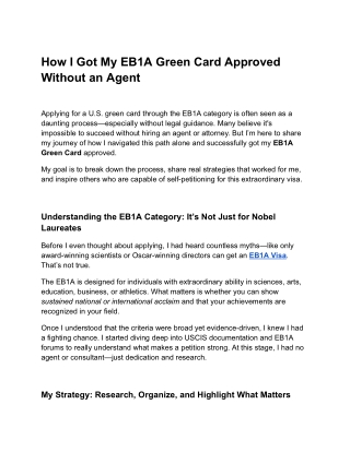 how i got my eb1a green card approved without