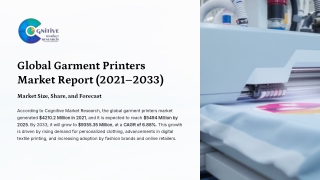 Global Garment Printers Market Report 2021-2033