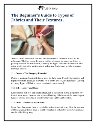the beginner s guide to types of fabrics