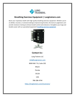 Breathing Exercises Equipment | Lungtrainers.com