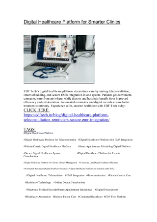 digital healthcare platform for smarter clinics