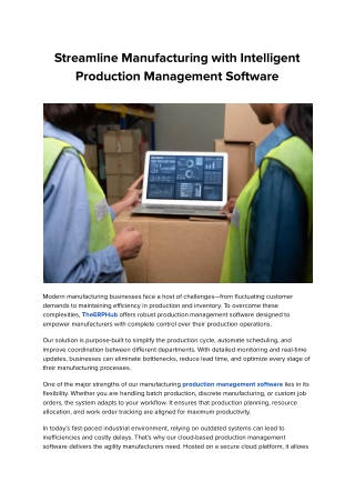 Best Cloud-Based Production Inventory Management Software