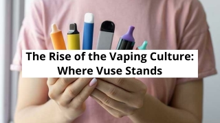 The Rise of the Vaping Culture Where Vuse Stands