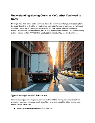 understanding moving costs in nyc what you need