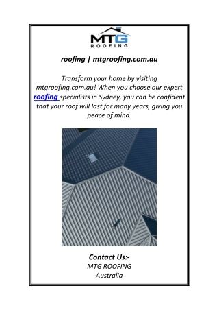 roofing | mtgroofing.com.au