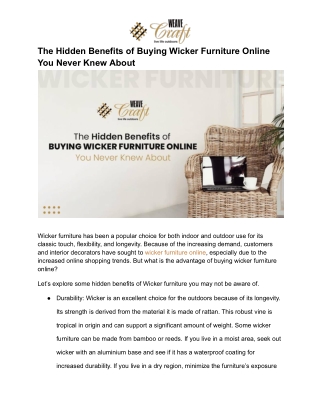 The Hidden Benefits of Buying Wicker Furniture Online You Never Knew About