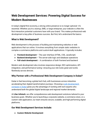 Web development company in Dubai
