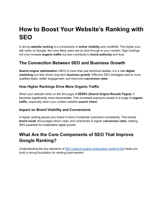 How to Boost Your Website’s Ranking with SEO