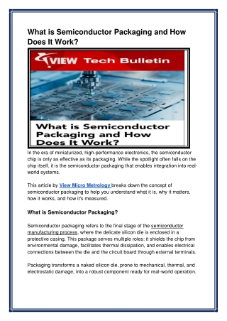 What is Semiconductor Packaging and How Does It Work