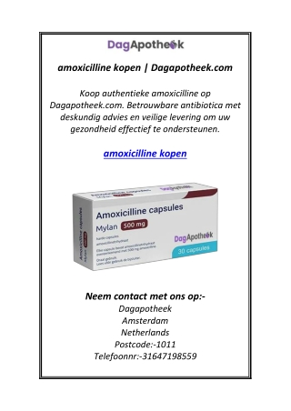 amoxicilline kopen | Dagapotheek.com