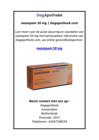 oxazepam 50 mg | Dagapotheek.com