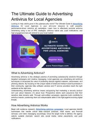 The Ultimate Guide to Advertising Antivirus for Local Agencies