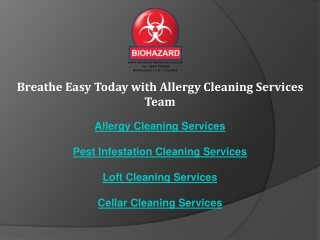 Breathe Easy Today with Allergy Cleaning Services Team