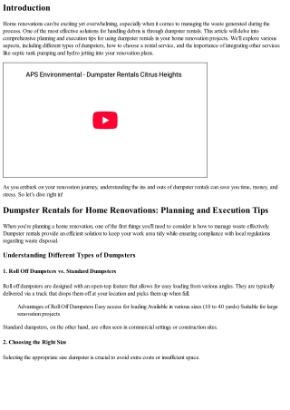 Dumpster Rentals for Home Renovations: Planning and Execution Tips