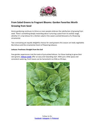 from salad greens to fragrant blooms garden