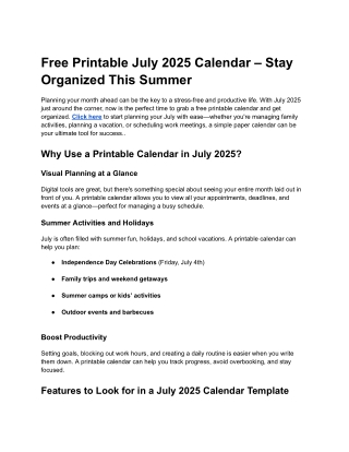 Free Printable July 2025 Calendar – Stay Organized This Summer (1)